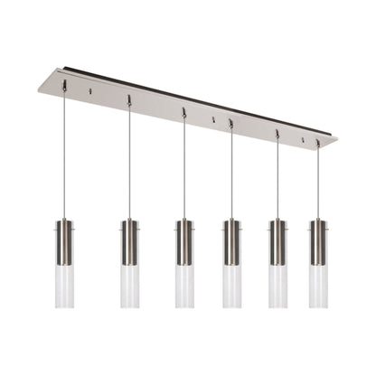 Lena Multi Light LED Pendant Light in Brushed Nickel (6-Light).