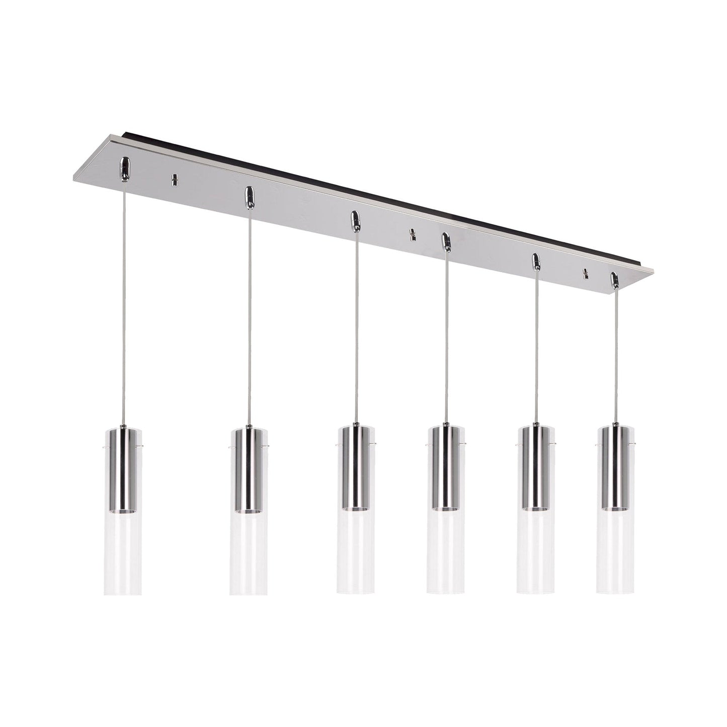 Lena Multi Light LED Pendant Light in Chrome (6-Light).