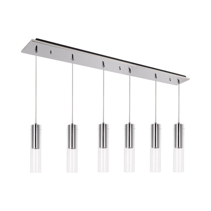 Lena Multi Light LED Pendant Light in Chrome (6-Light).