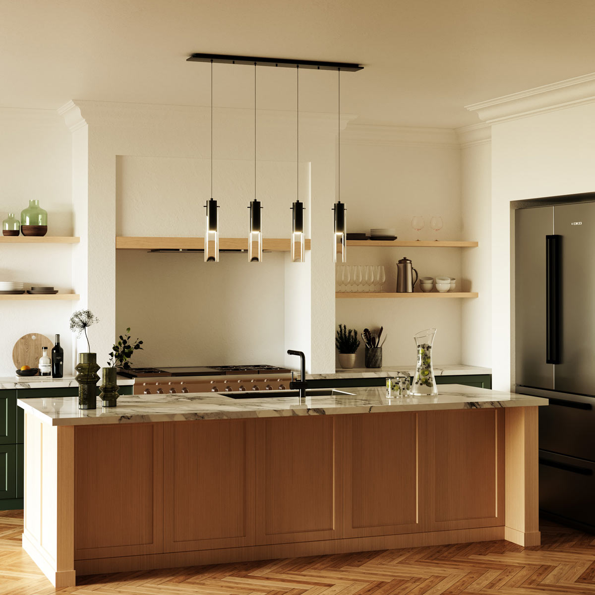 Lena Multi Light LED Pendant Light in kitchen.