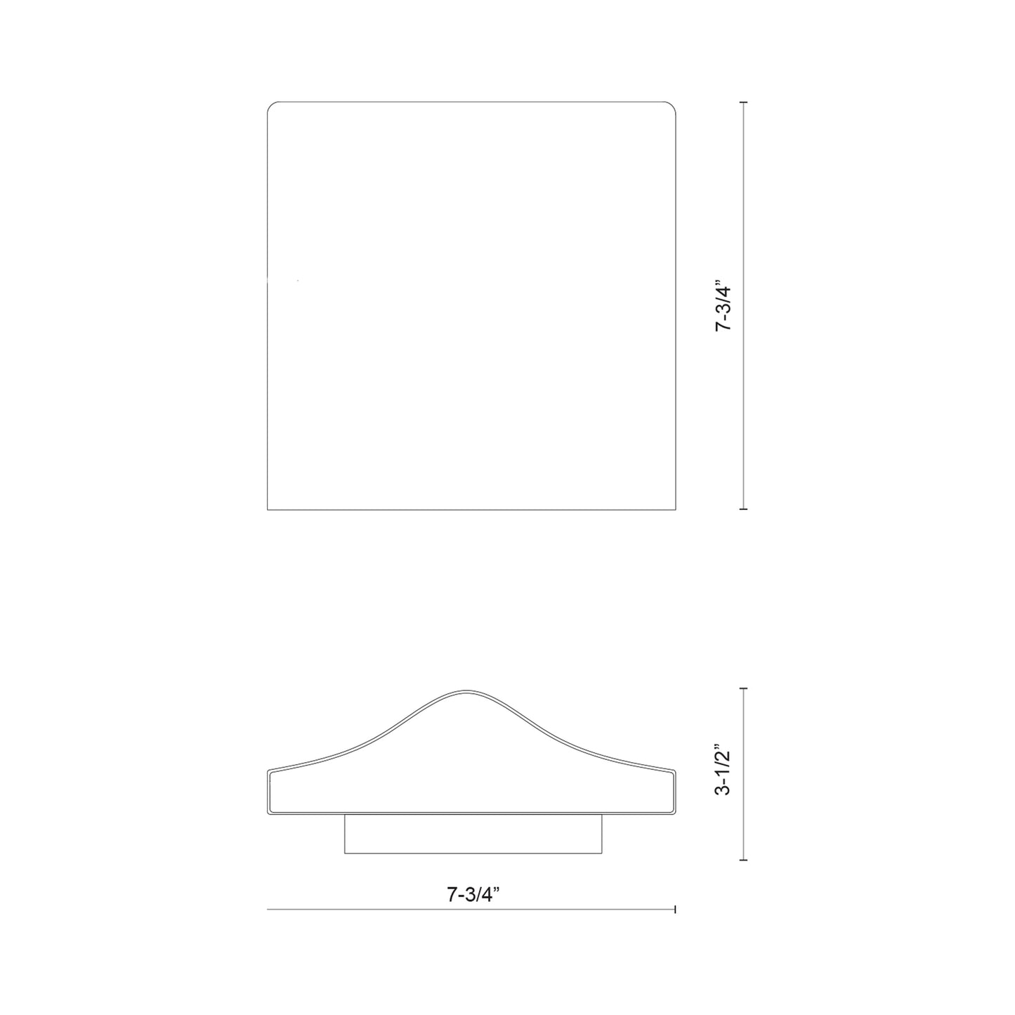 Lenox Outdoor LED Wall Light - line drawing.