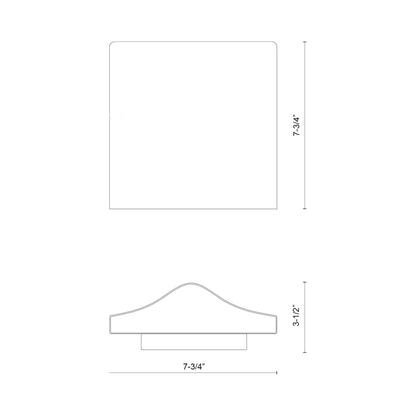 Lenox Outdoor LED Wall Light - line drawing.
