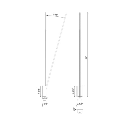 Lever LED Wall Light - line drawing.