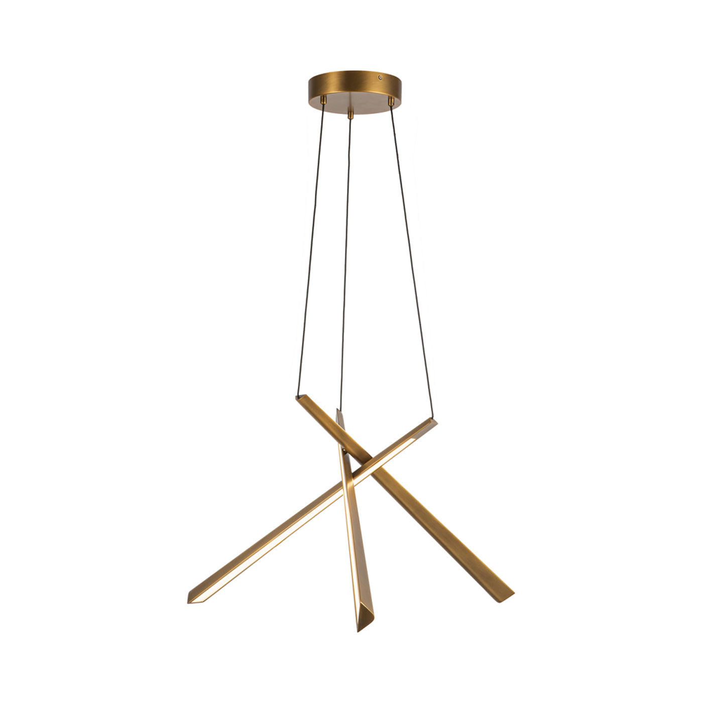 Lex LED Chandelier in Vintage Brass.