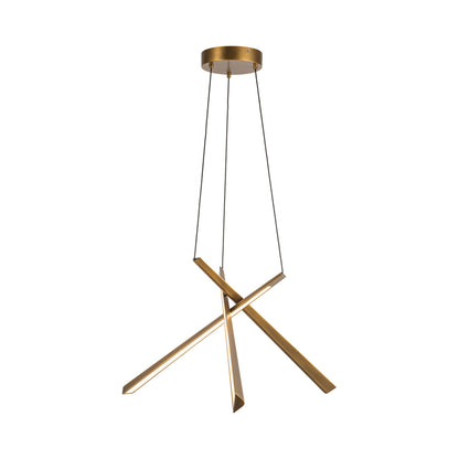 Lex LED Chandelier in Vintage Brass.
