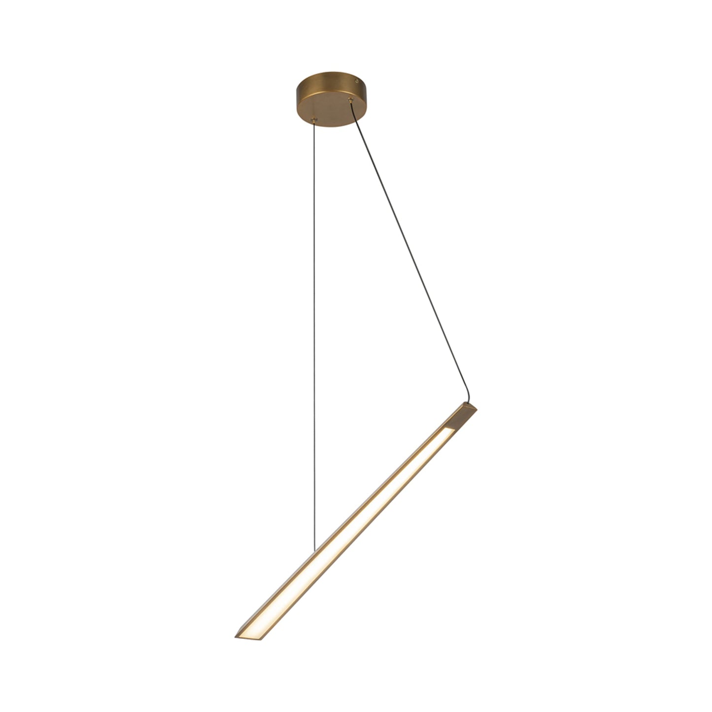 Lex Linear LED Pendant Light in Vintage Brass.