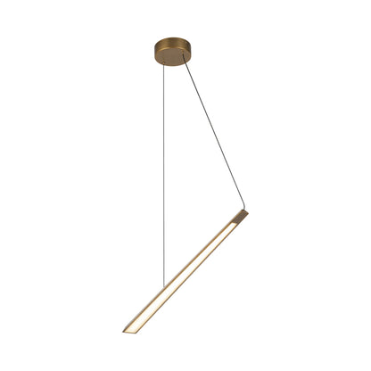 Lex Linear LED Pendant Light in Vintage Brass.