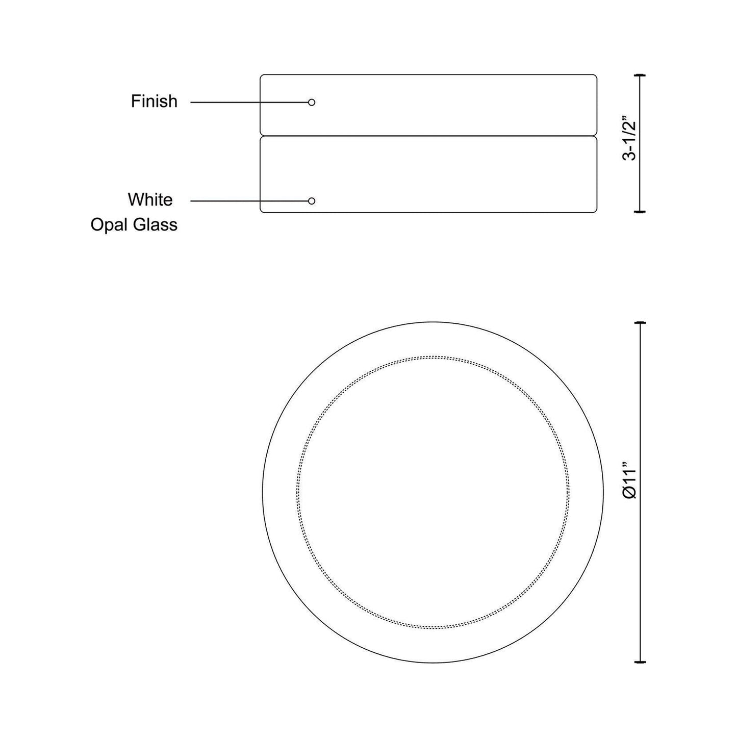 Lomita Flush Mount Ceiling Light - line drawing.