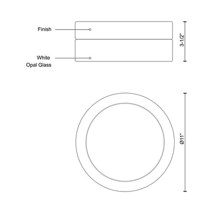 Lomita Flush Mount Ceiling Light - line drawing.