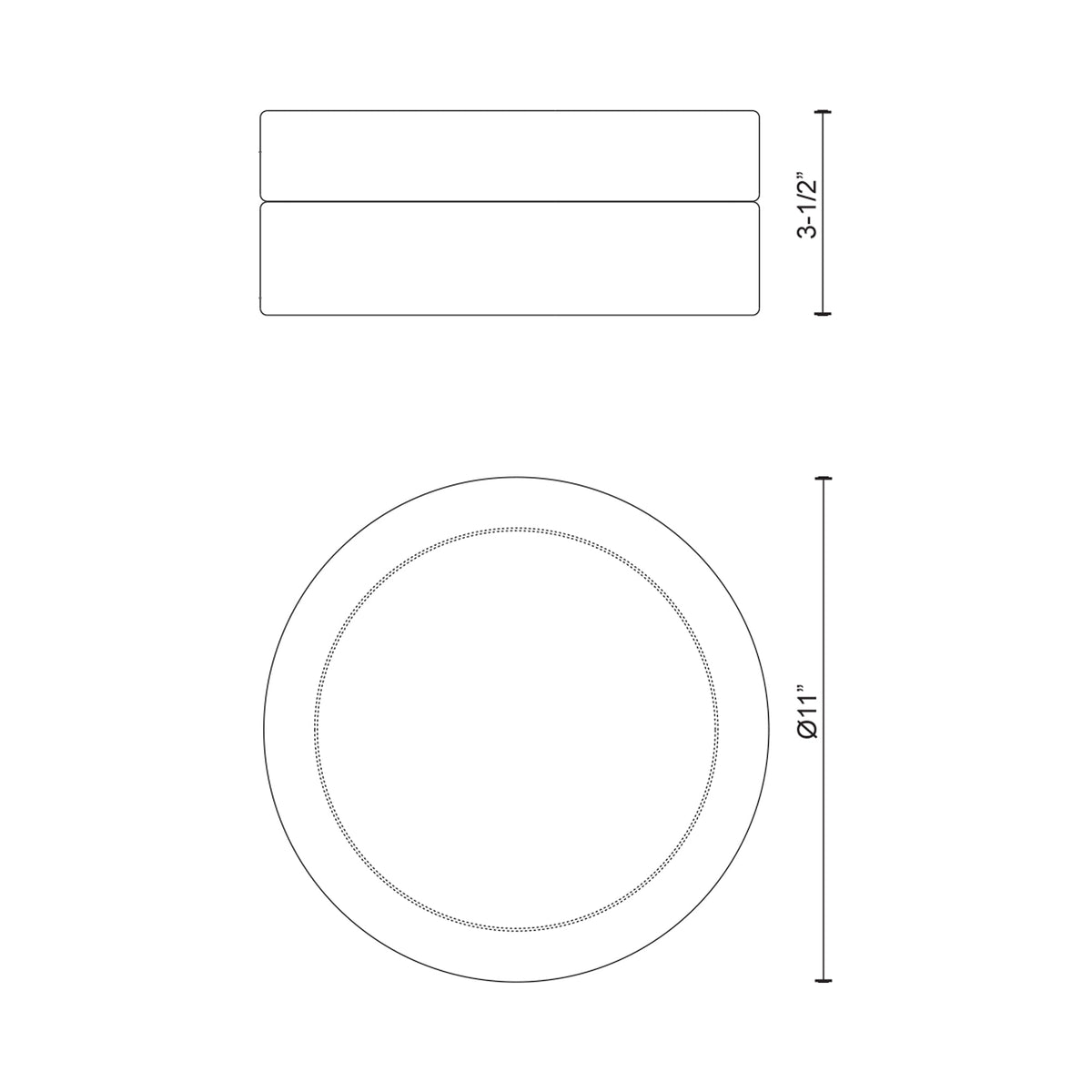 Lomita Flush Mount Ceiling Light - line drawing.