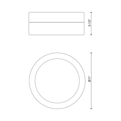 Lomita Flush Mount Ceiling Light - line drawing.