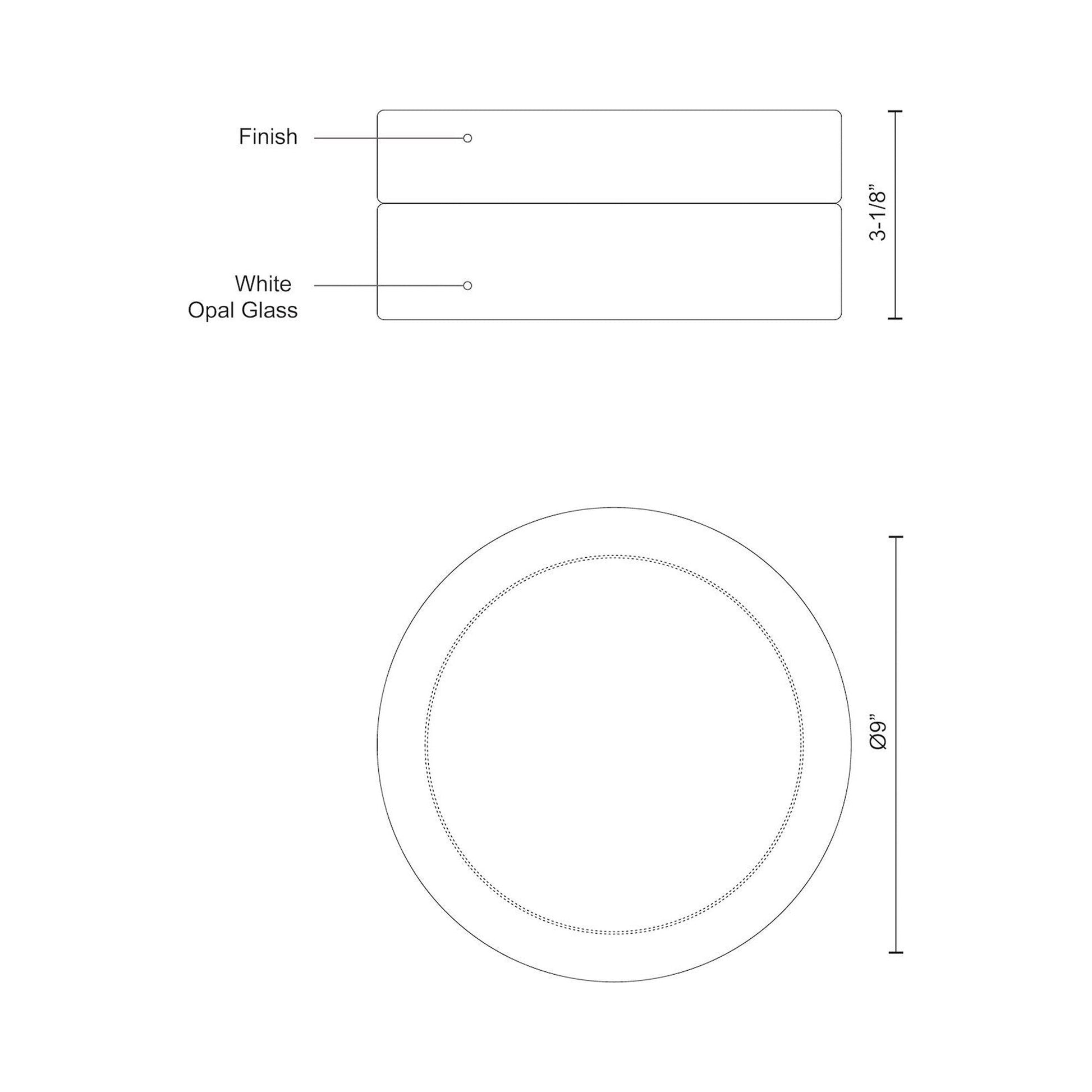 Lomita Flush Mount Ceiling Light - line drawing.