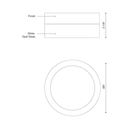 Lomita Flush Mount Ceiling Light - line drawing.