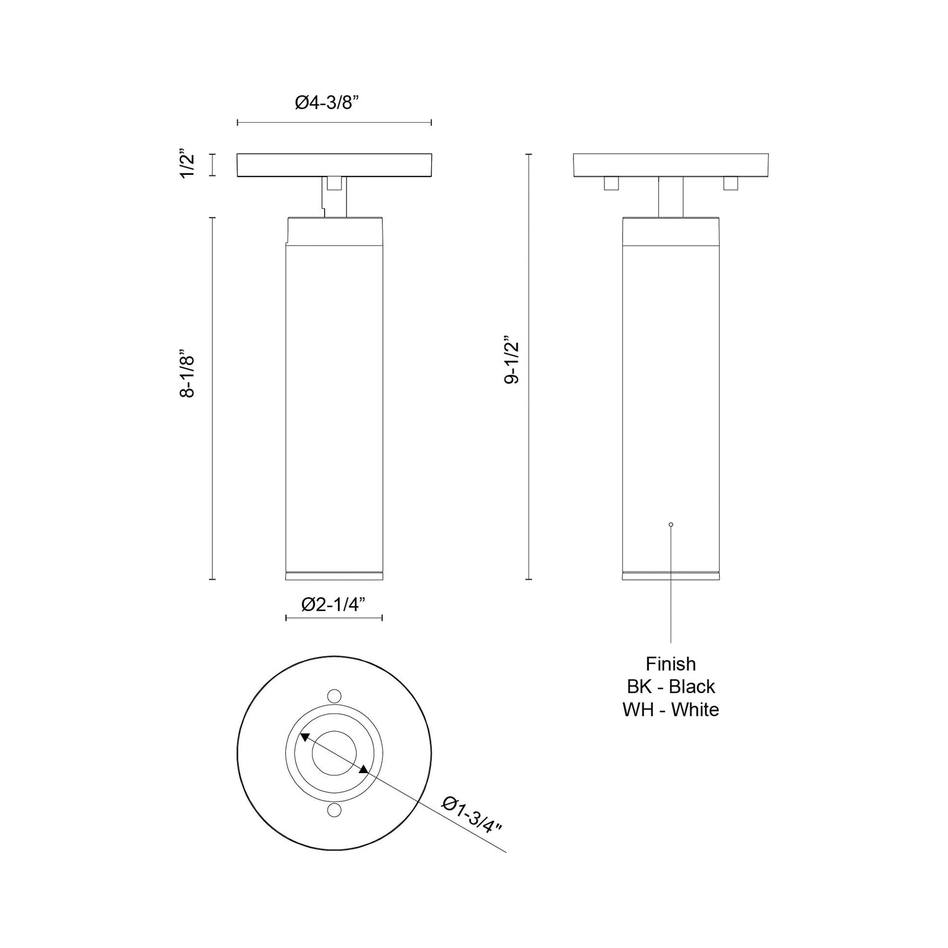 Lorna LED Adjustable Flush Mount Ceiling Light - line drawing.