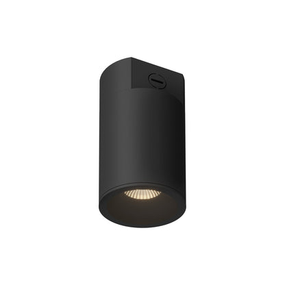 Lorna LED Concrete Flush Mount Ceiling Light in Black (18W/4.38-Inch).