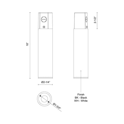 Lorna LED Concrete Flush Mount Ceiling Light - line drawing.