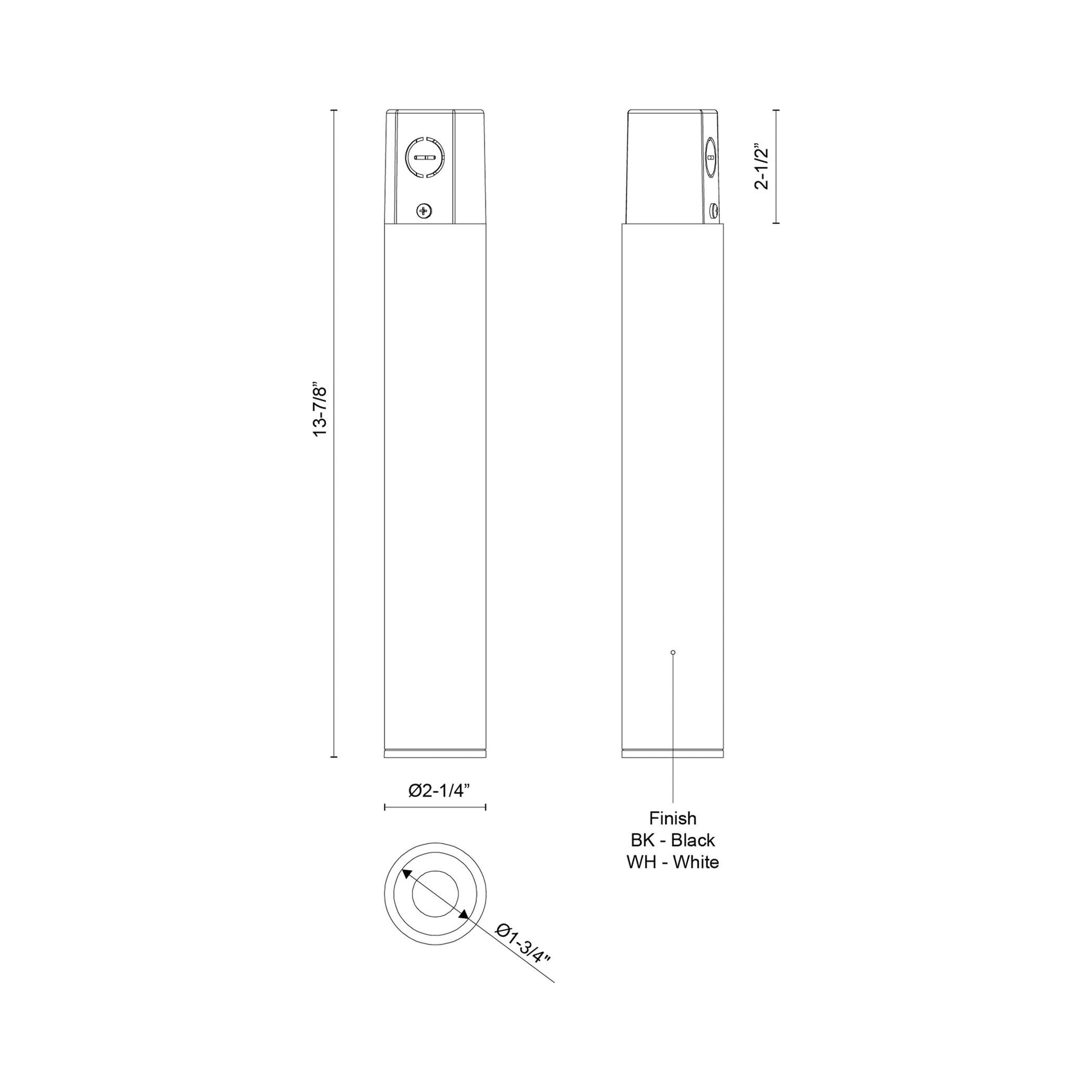 Lorna LED Concrete Flush Mount Ceiling Light - line drawing.