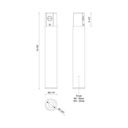 Lorna LED Concrete Flush Mount Ceiling Light - line drawing.