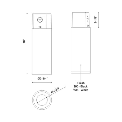Lorna LED Concrete Flush Mount Ceiling Light - line drawing.