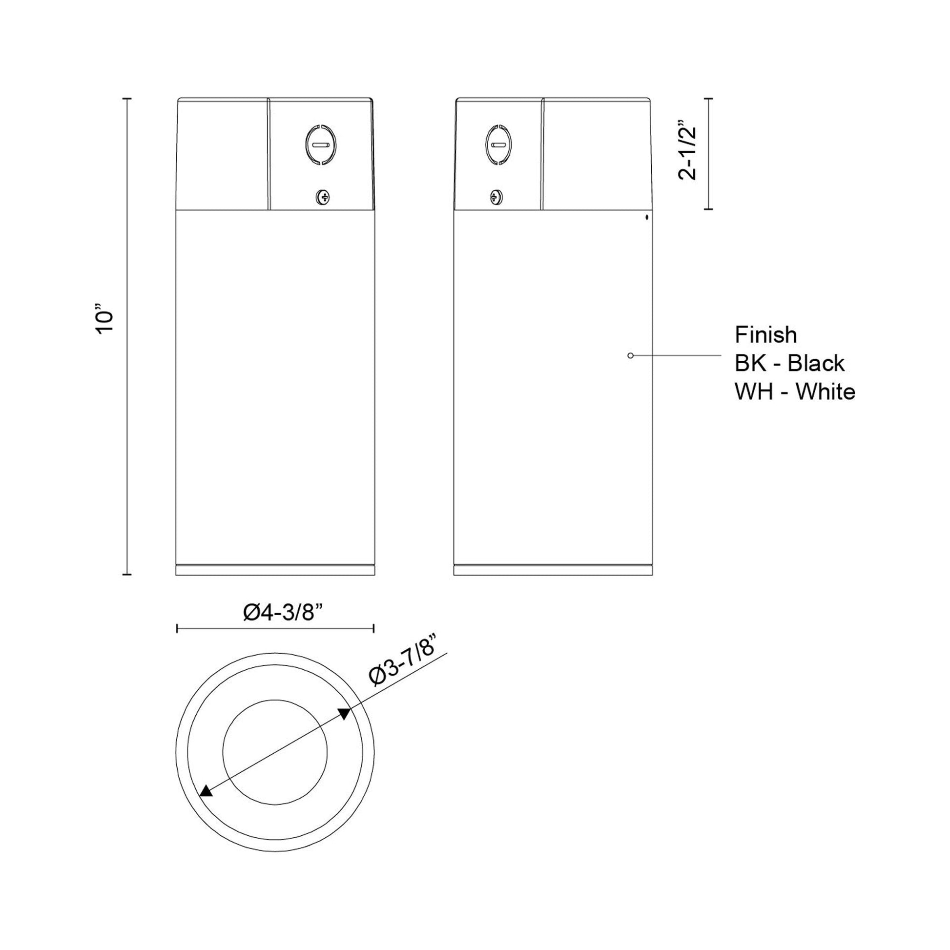 Lorna LED Concrete Flush Mount Ceiling Light - line drawing.