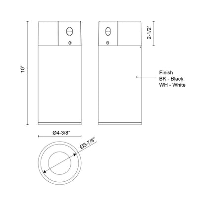 Lorna LED Concrete Flush Mount Ceiling Light - line drawing.