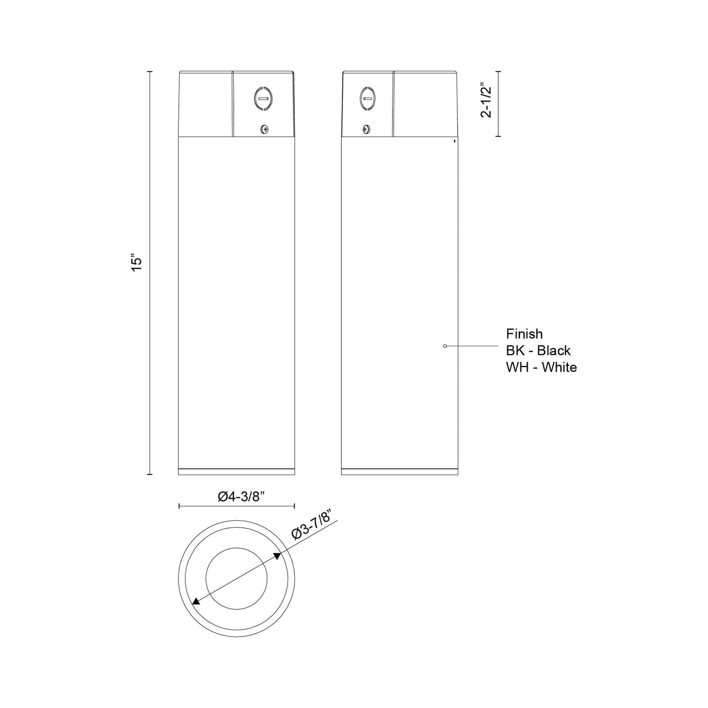 Lorna LED Concrete Flush Mount Ceiling Light - line drawing.
