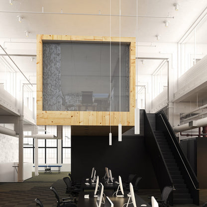Lorna LED Flush Mount Ceiling Light in office.