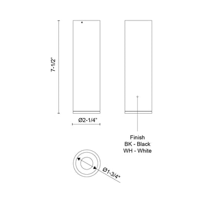 Lorna LED Flush Mount Ceiling Light - line drawing.
