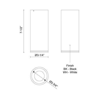 Lorna LED Flush Mount Ceiling Light - line drawing.