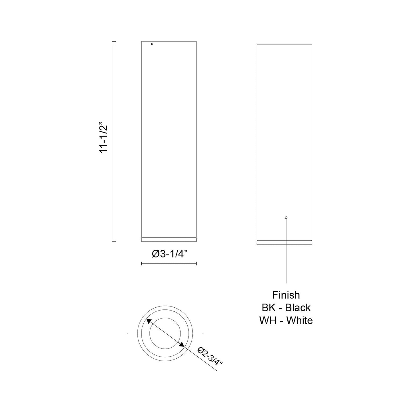 Lorna LED Flush Mount Ceiling Light - line drawing.