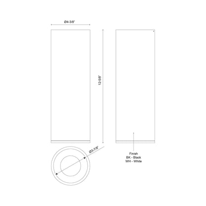 Lorna LED Flush Mount Ceiling Light - line drawing.