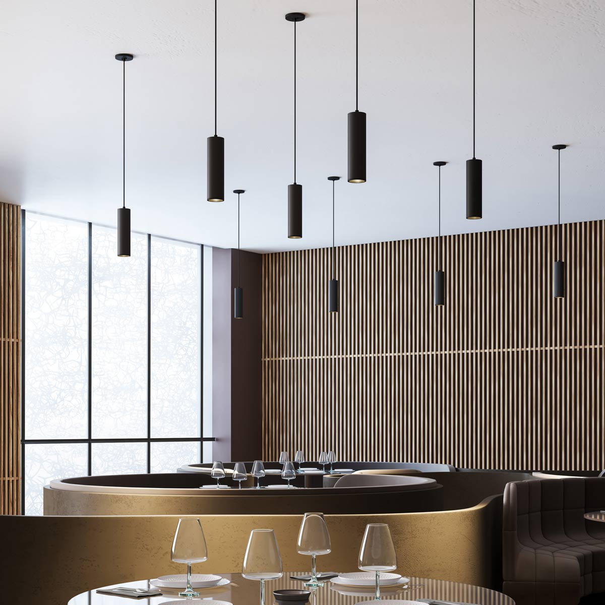Lorna LED Pendant Light in office.