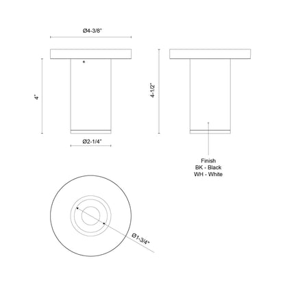 Lorna LED Surface Mount Ceiling Light - line drawing.