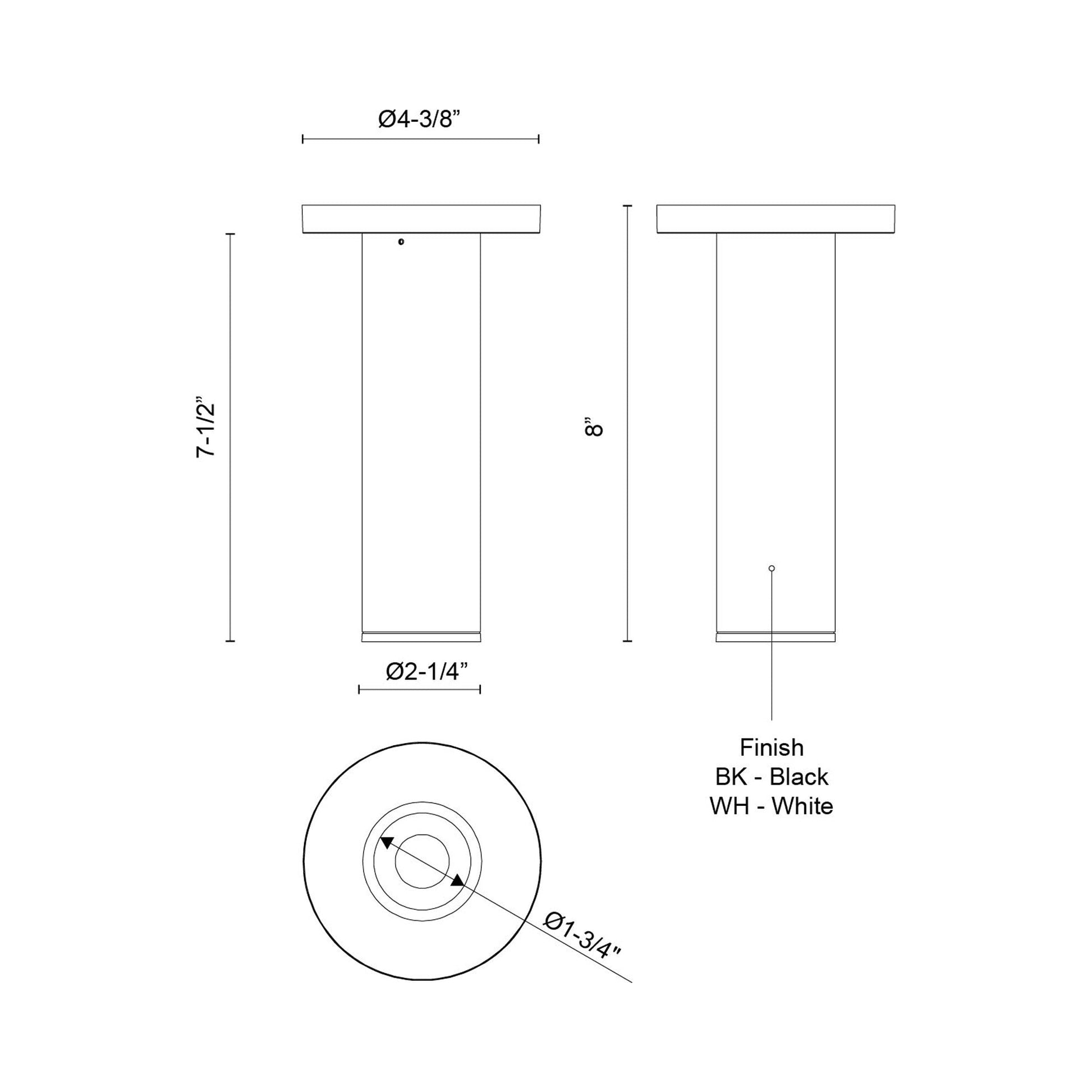 Lorna LED Surface Mount Ceiling Light - line drawing.