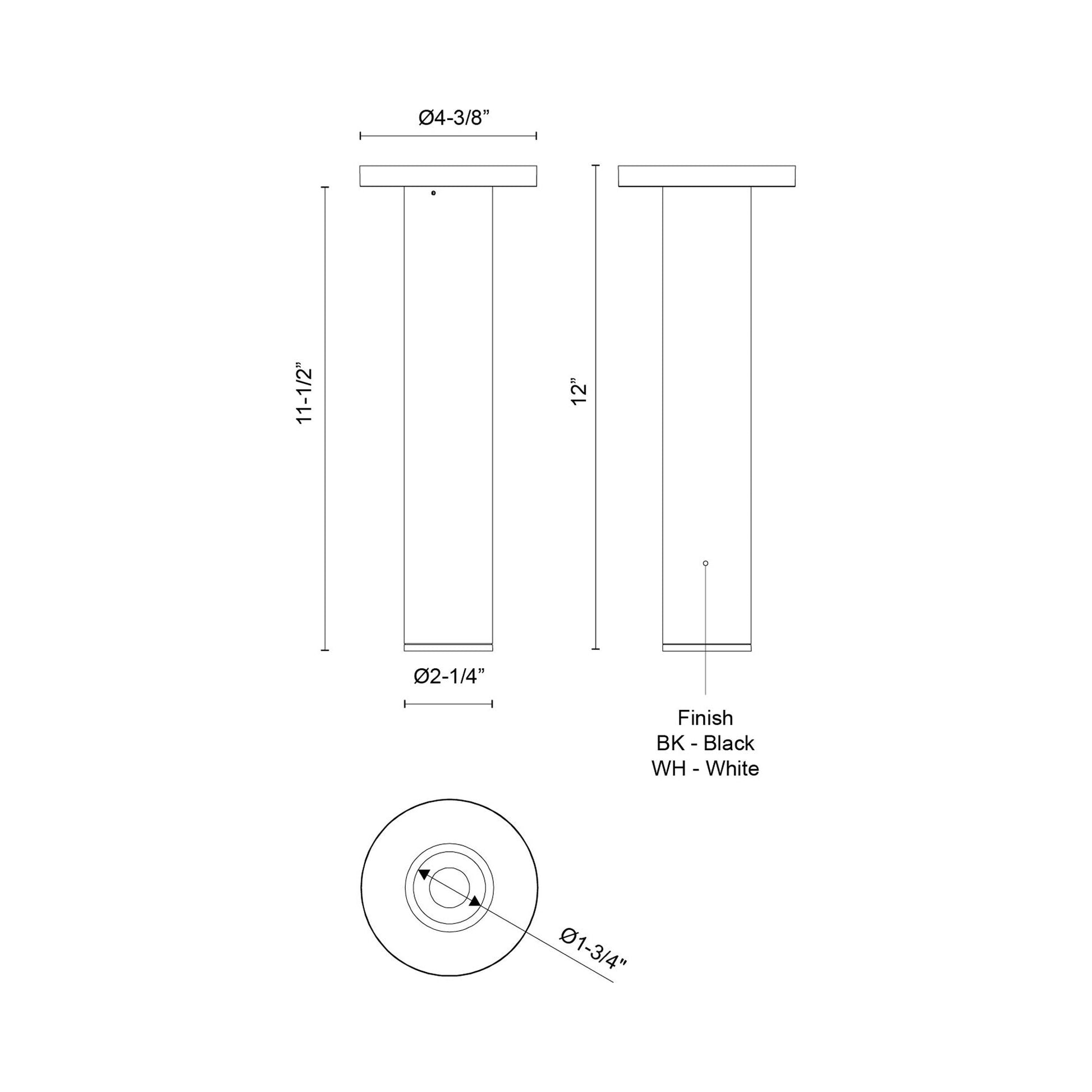 Lorna LED Surface Mount Ceiling Light - line drawing.