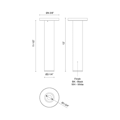 Lorna LED Surface Mount Ceiling Light - line drawing.