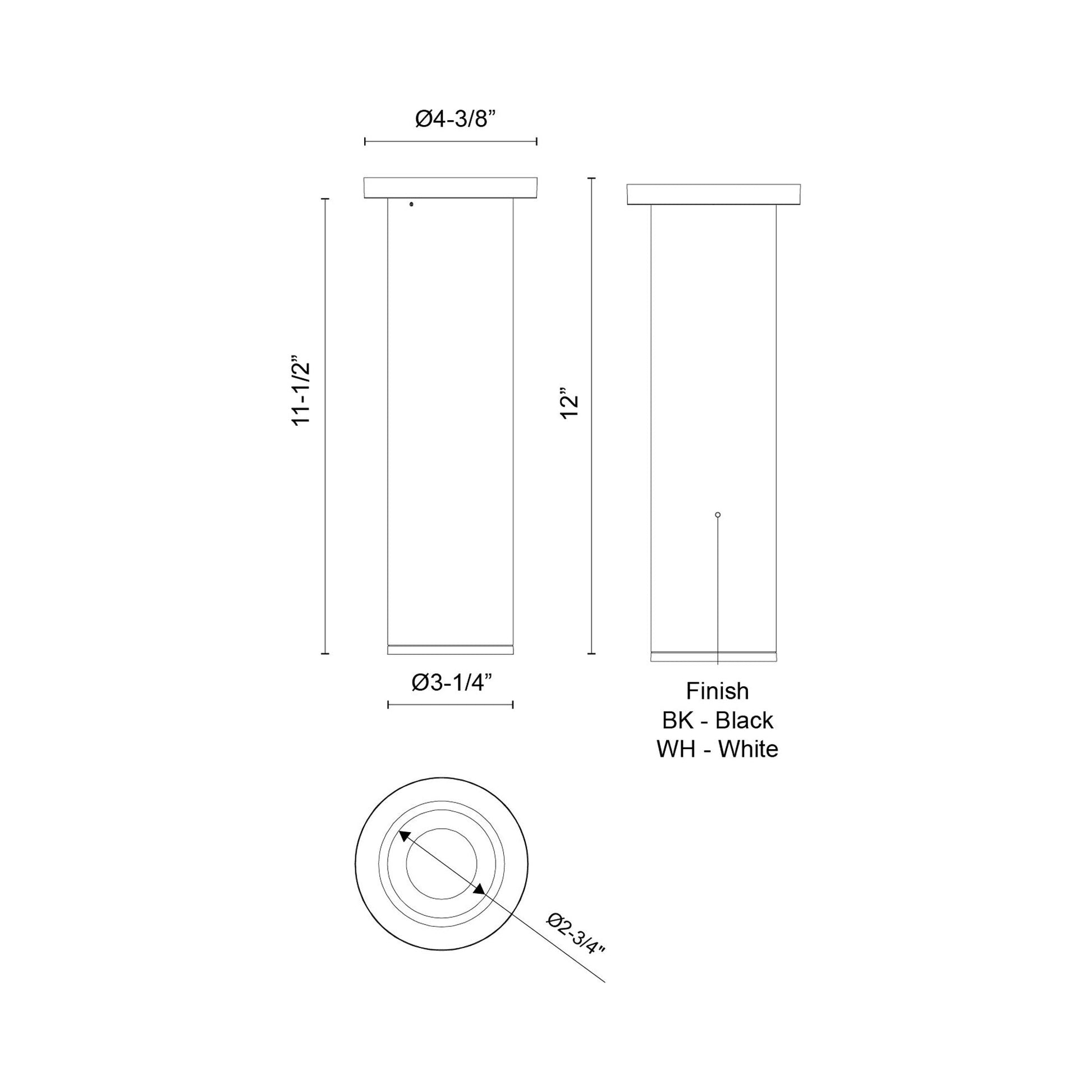 Lorna LED Surface Mount Ceiling Light - line drawing.