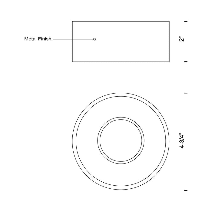 Lucci LED Flush Mount Ceiling Light - line drawing.