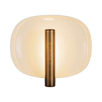 Lustre LED Wall Light in Pearl White/Vintage Brass.