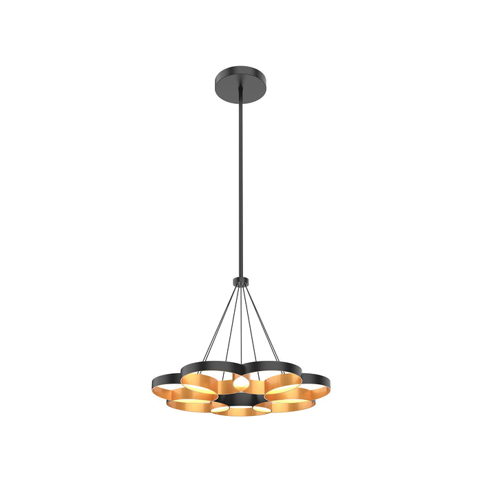 Maestro LED Chandelier in Black/Gold (Small).