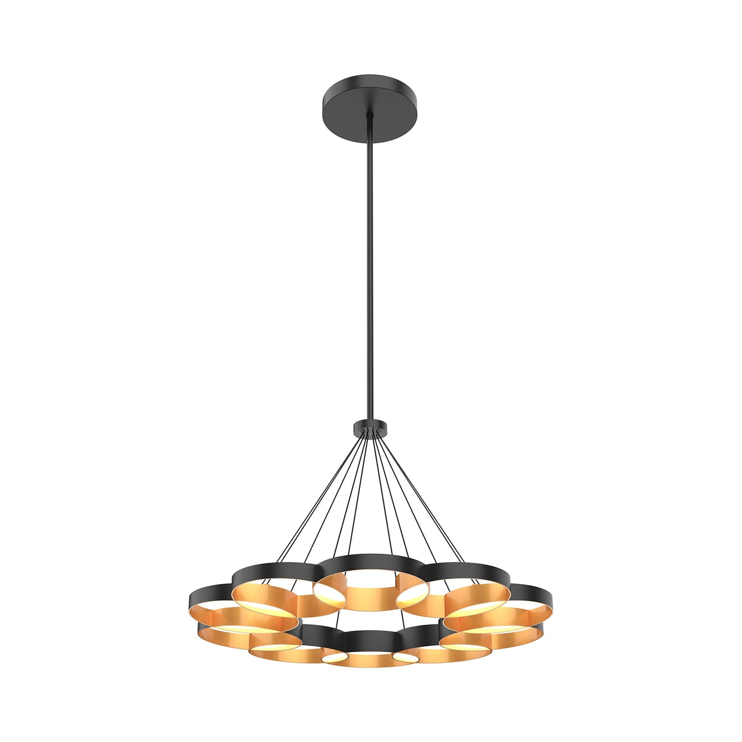 Maestro LED Chandelier in Black/Gold (Large).