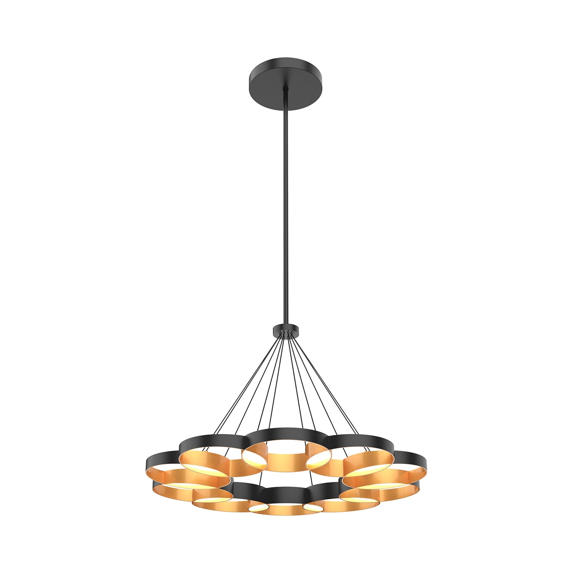 Maestro LED Chandelier in Black/Gold (Large).