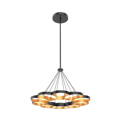 Maestro LED Chandelier in Black/Gold (Large).
