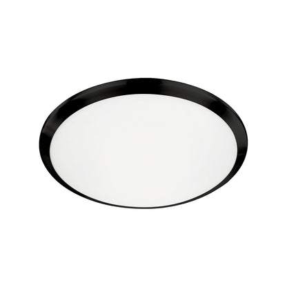 Malta Flush Mount Ceiling Light in Black (12-Inch).