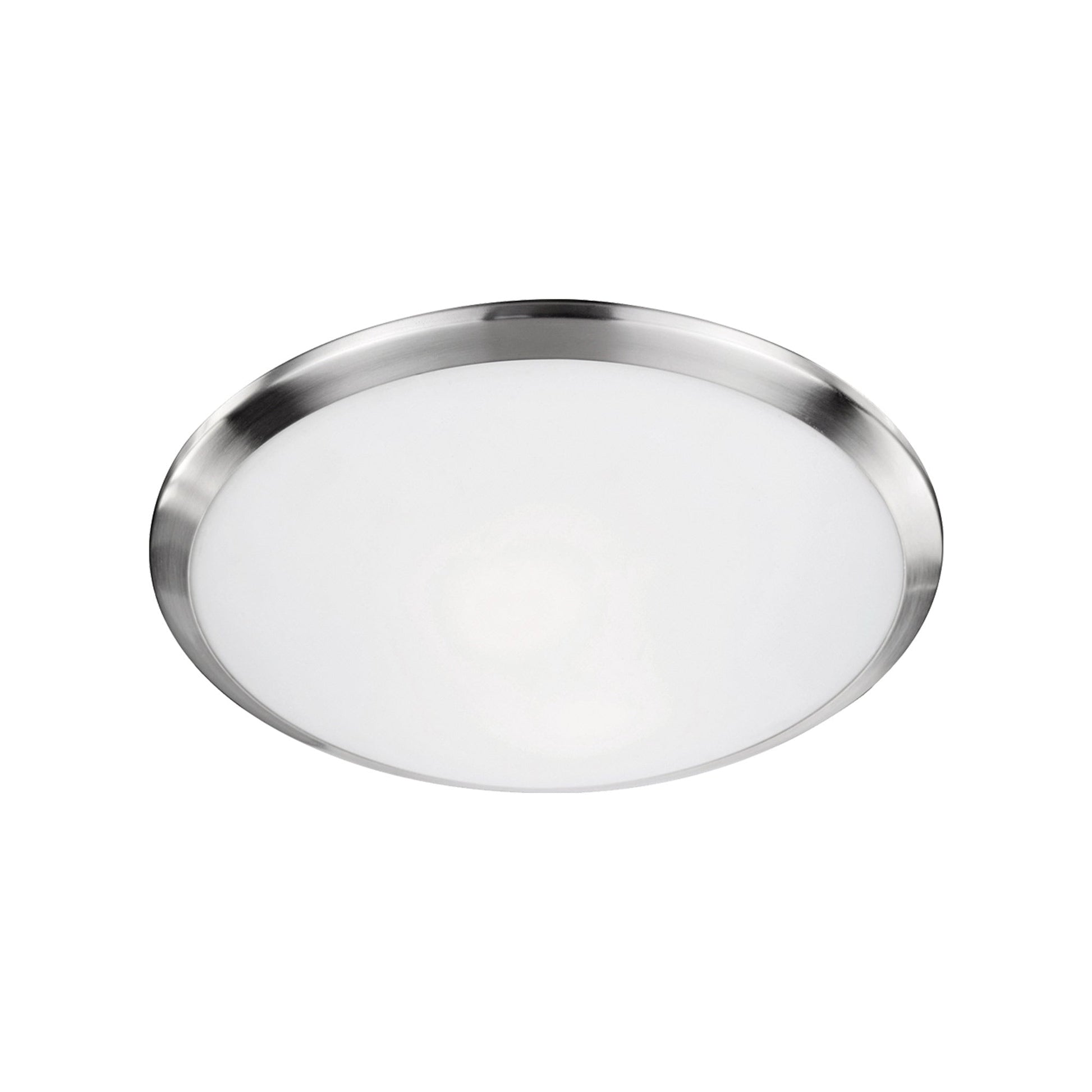 Malta Flush Mount Ceiling Light in Brushed Nickel (12-Inch) (Incandescent).