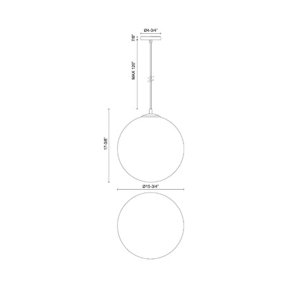 Marco Pendant Light - line drawing.