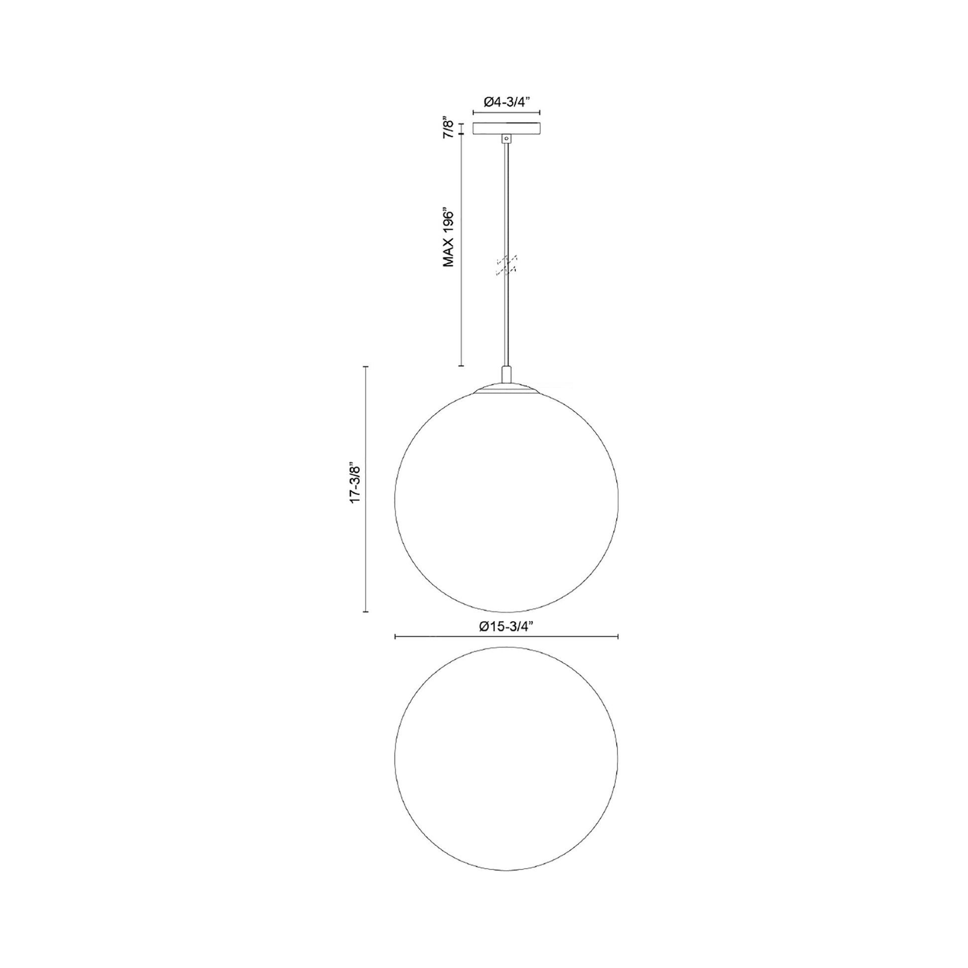 Marco Pendant Light - line drawing.