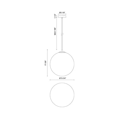 Marco Pendant Light - line drawing.