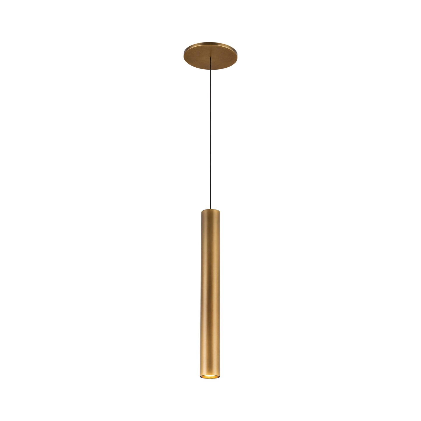 Mason LED Pendant Light in Vintage Brass (13.88-Inch).