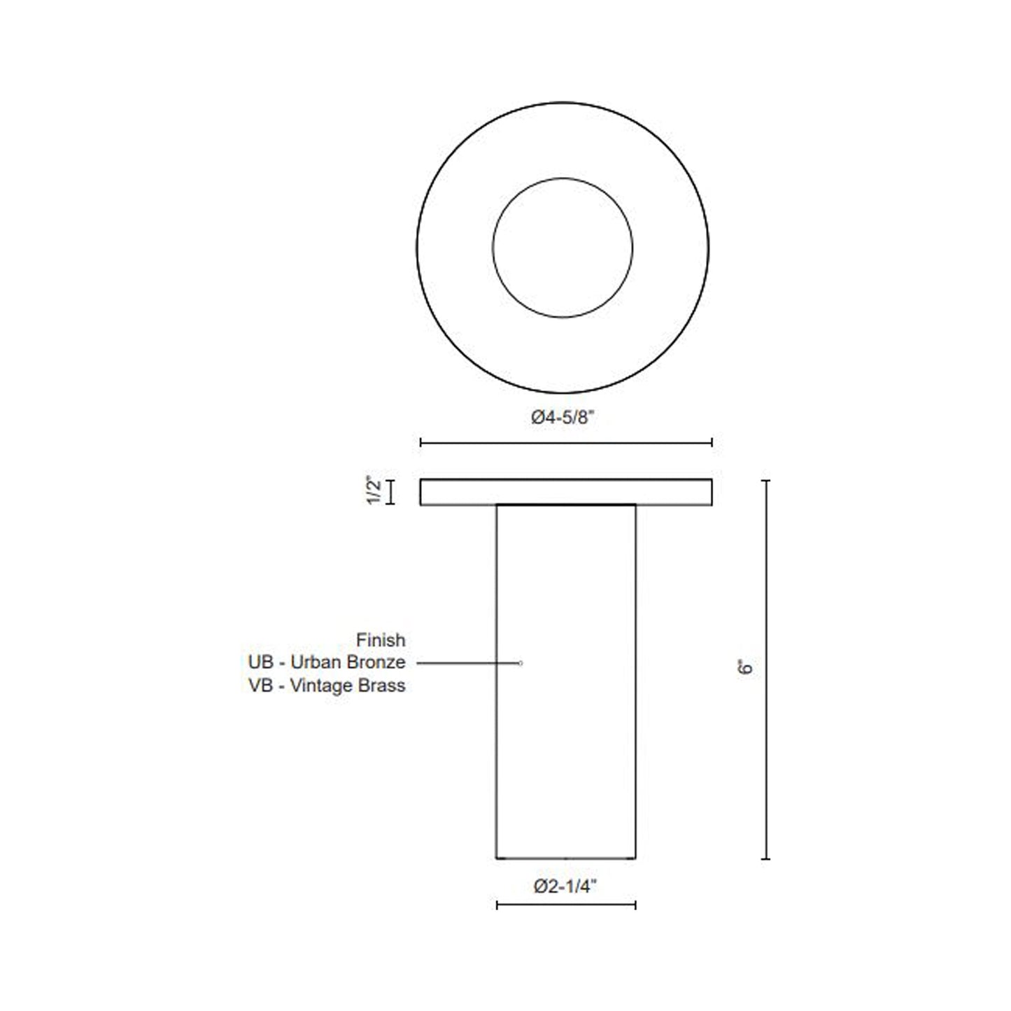 Mason LED Semi-Flush Mount Ceiling Light - line drawing.